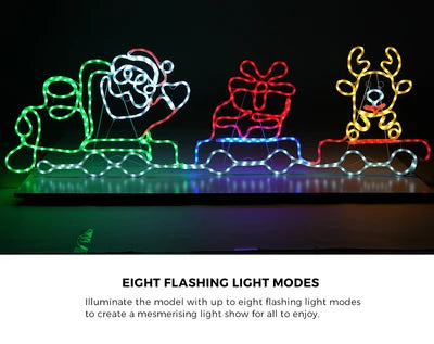 XMAS-LI-TRAIN-MIX Tinseltown Christmas Light LED Motif Lights Santa Train 196cm Xmas Decor Display