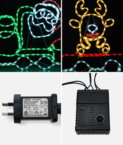 XMAS-LI-TRAIN-MIX Tinseltown Christmas Light LED Motif Lights Santa Train 196cm Xmas Decor Display