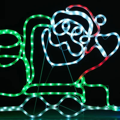 XMAS-LI-TRAIN-MIX Tinseltown Christmas Light LED Motif Lights Santa Train 196cm Xmas Decor Display