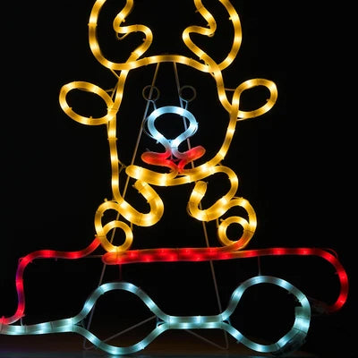 XMAS-LI-TRAIN-MIX Tinseltown Christmas Light LED Motif Lights Santa Train 196cm Xmas Decor Display