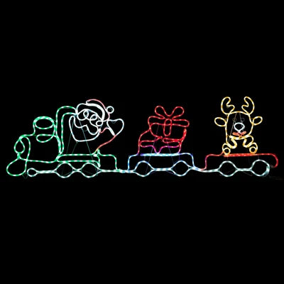 XMAS-LI-TRAIN-MIX Tinseltown Christmas Light LED Motif Lights Santa Train 196cm Xmas Decor Display