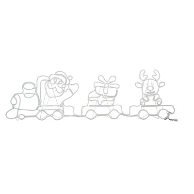 XMAS-LI-TRAIN-MIX Tinseltown Christmas Light LED Motif Lights Santa Train 196cm Xmas Decor Display